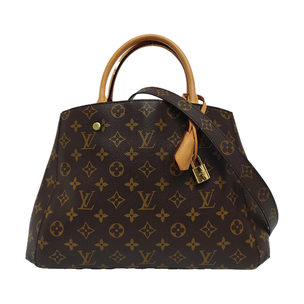 MONTAIGNE GM Monogram Coated Canvas Brown