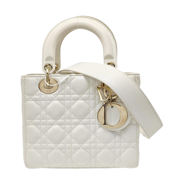 Lady Dior Small Cannage Lambskin White