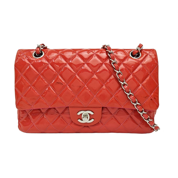 CLASSIC FLAP Small Quilted Patent Leather Red