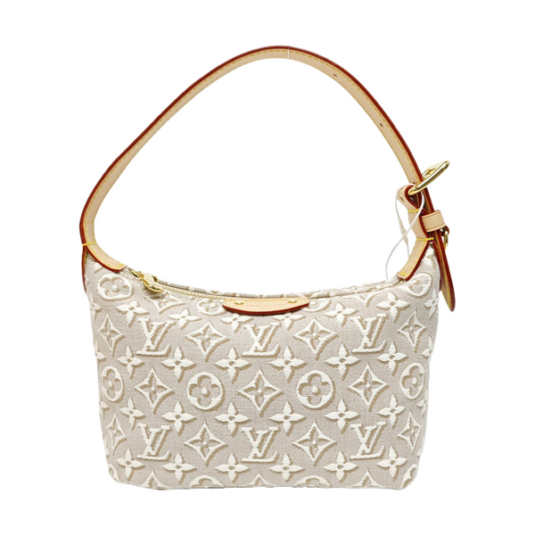 Monogram Fabric Top Handle Bag Gray