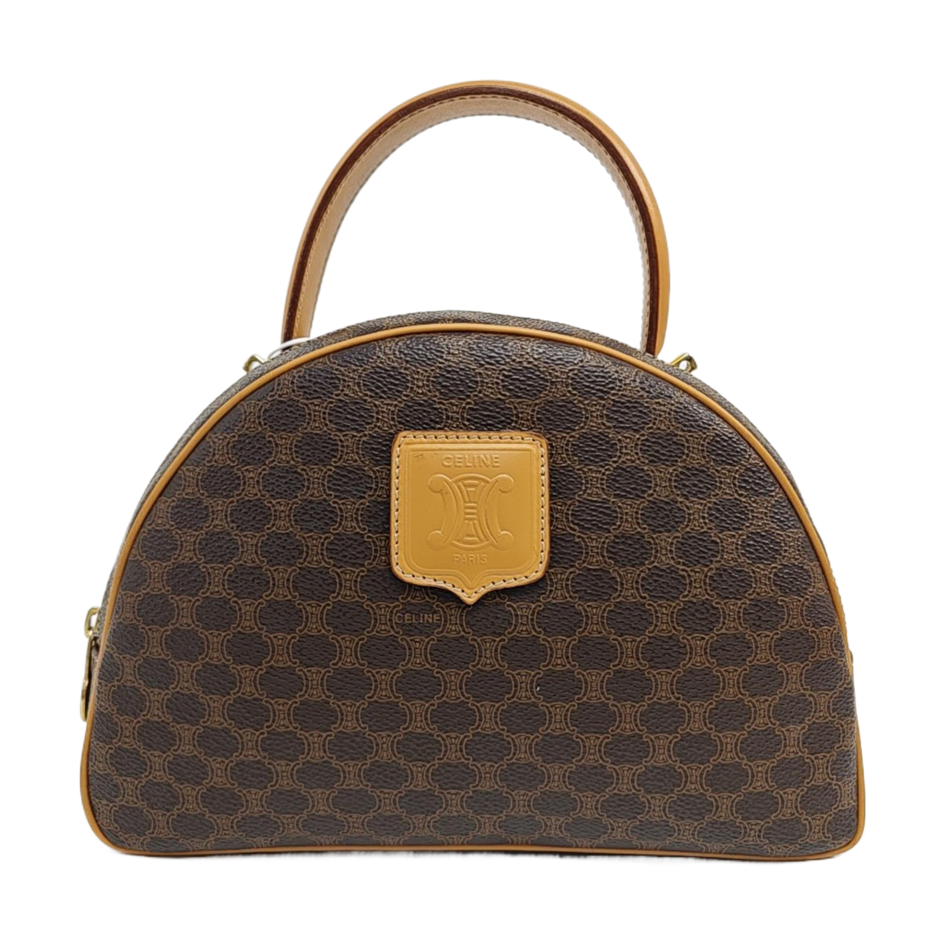 Leather Top Handle Bag Yellow