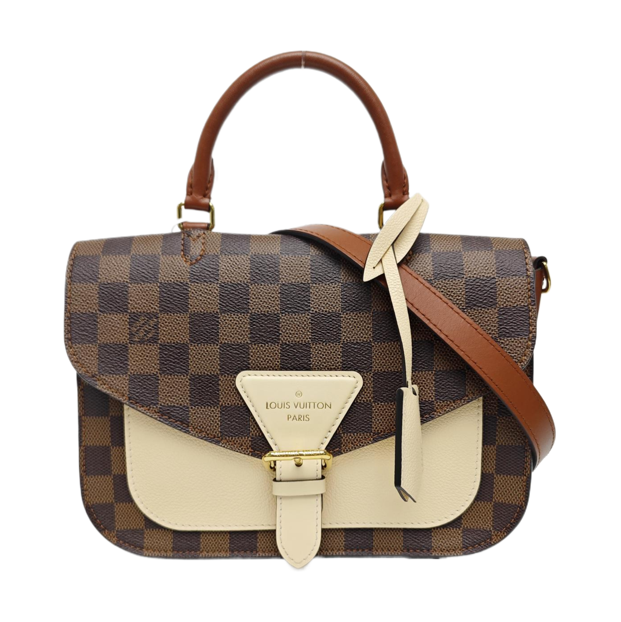 BEAUMARCHAIS Damier Ebene Coated Canvas Brown