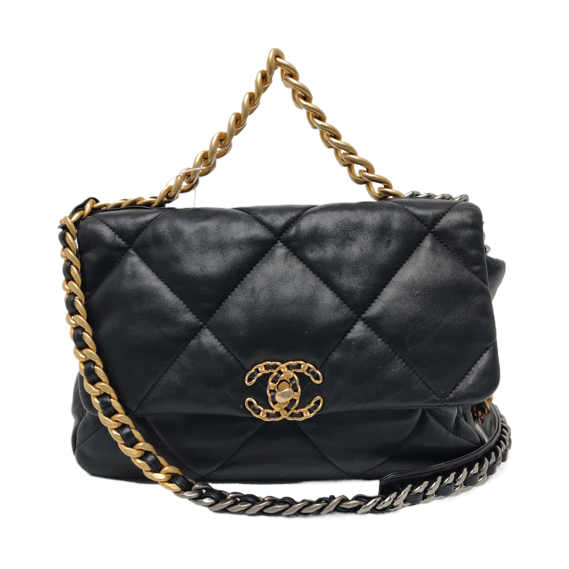 CHANEL 19 Large Quilted Lambskin Black