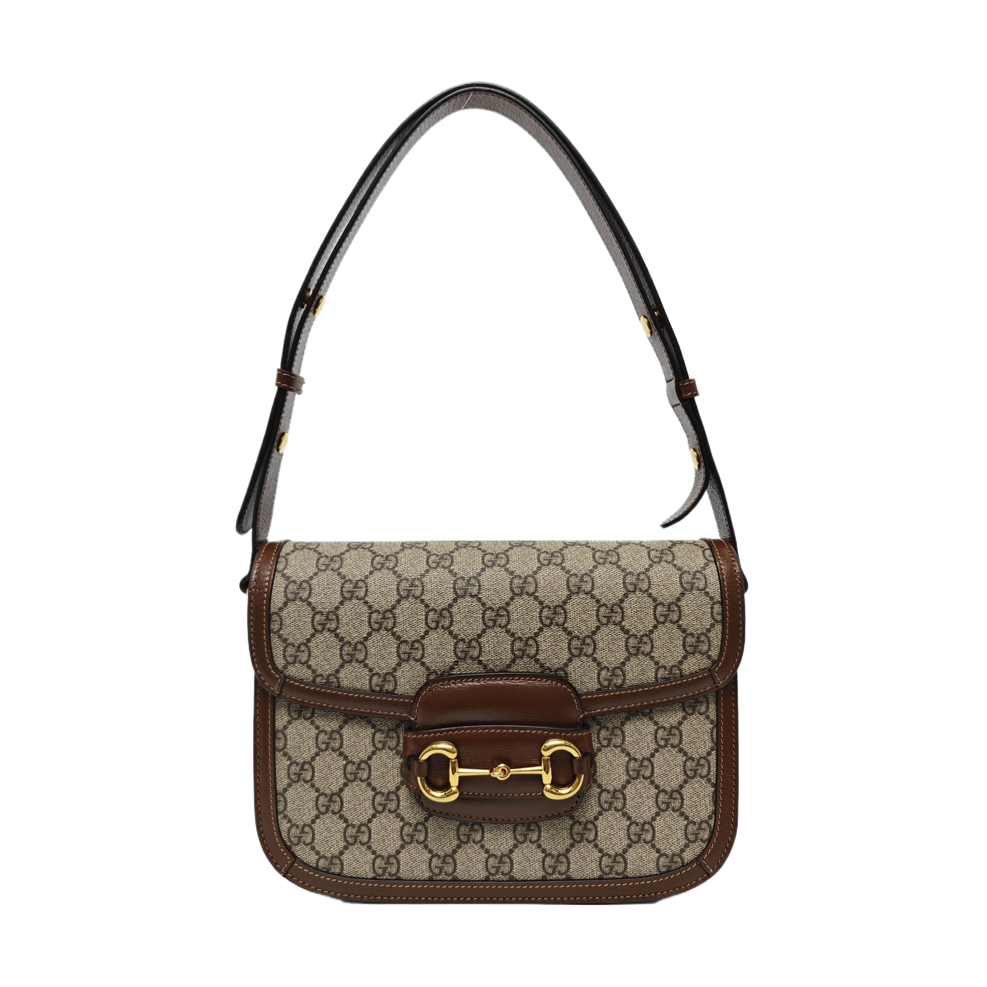 Horsebit 1955 Medium Monogram Coated Canvas Beige