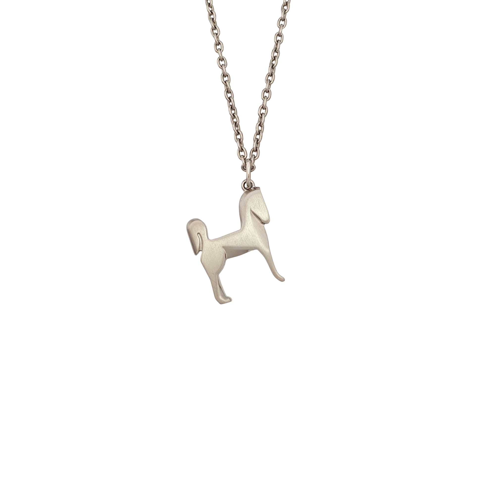 Collar Panache de Metal Tono Plateado con Baño de Paladio