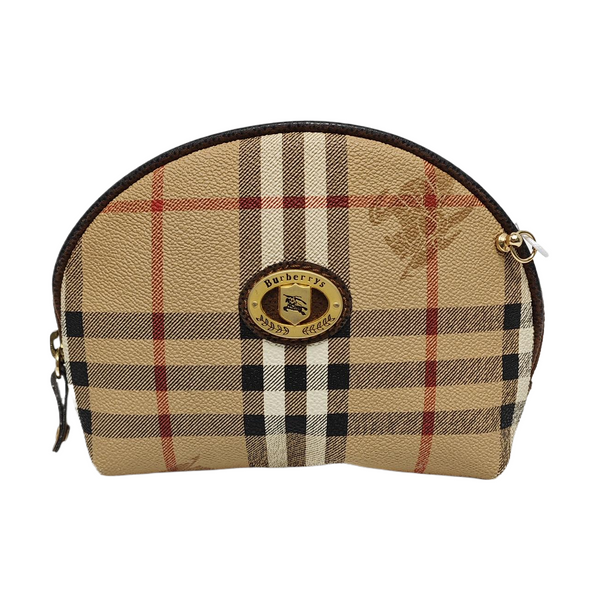 Coated Canvas Clutch Brown