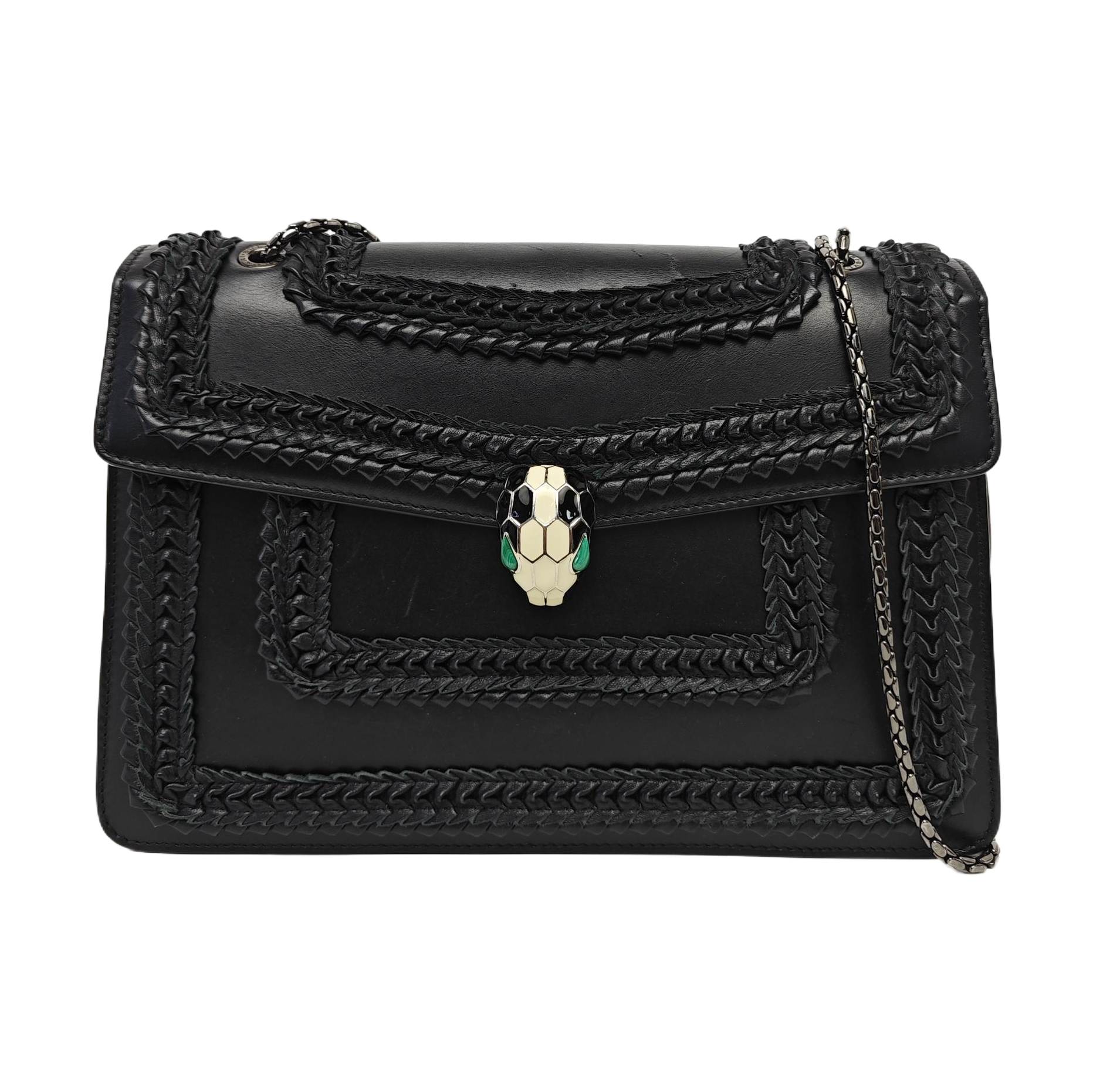SERPENTI FOREVER Medium Calfskin Black