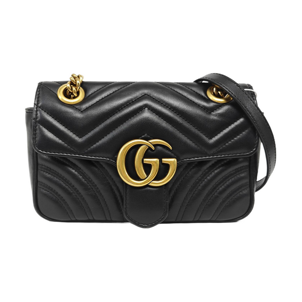 GG Marmont Small Quilted Calfskin Black