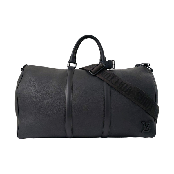 KEEPALL 55 Calfskin Black