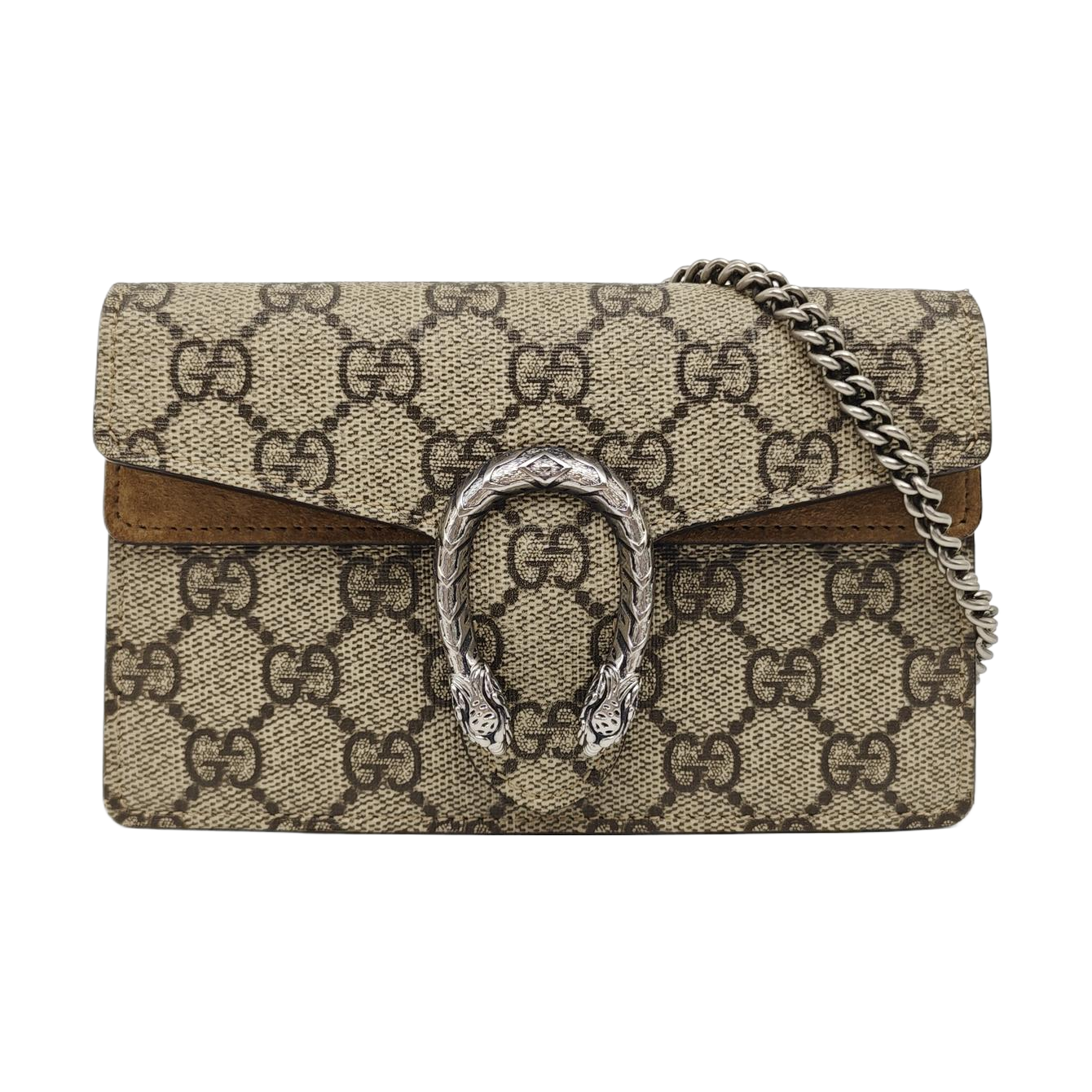 Dionysus Super Mini Monogram Coated Canvas Beige