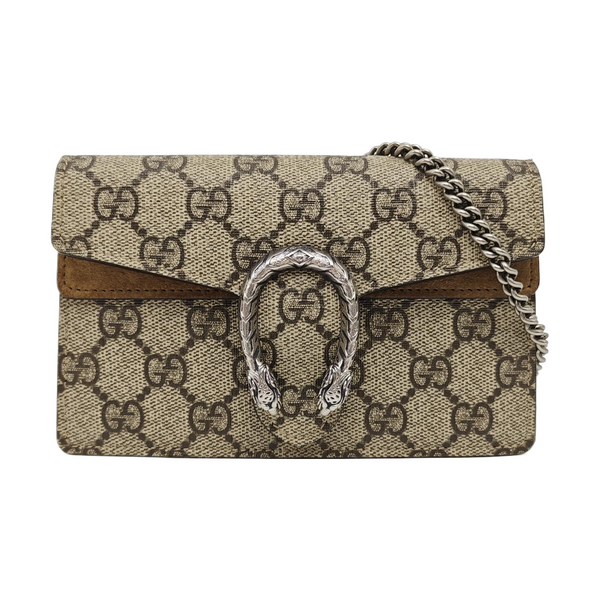 Dionysus Super Mini Monogram Coated Canvas Beige