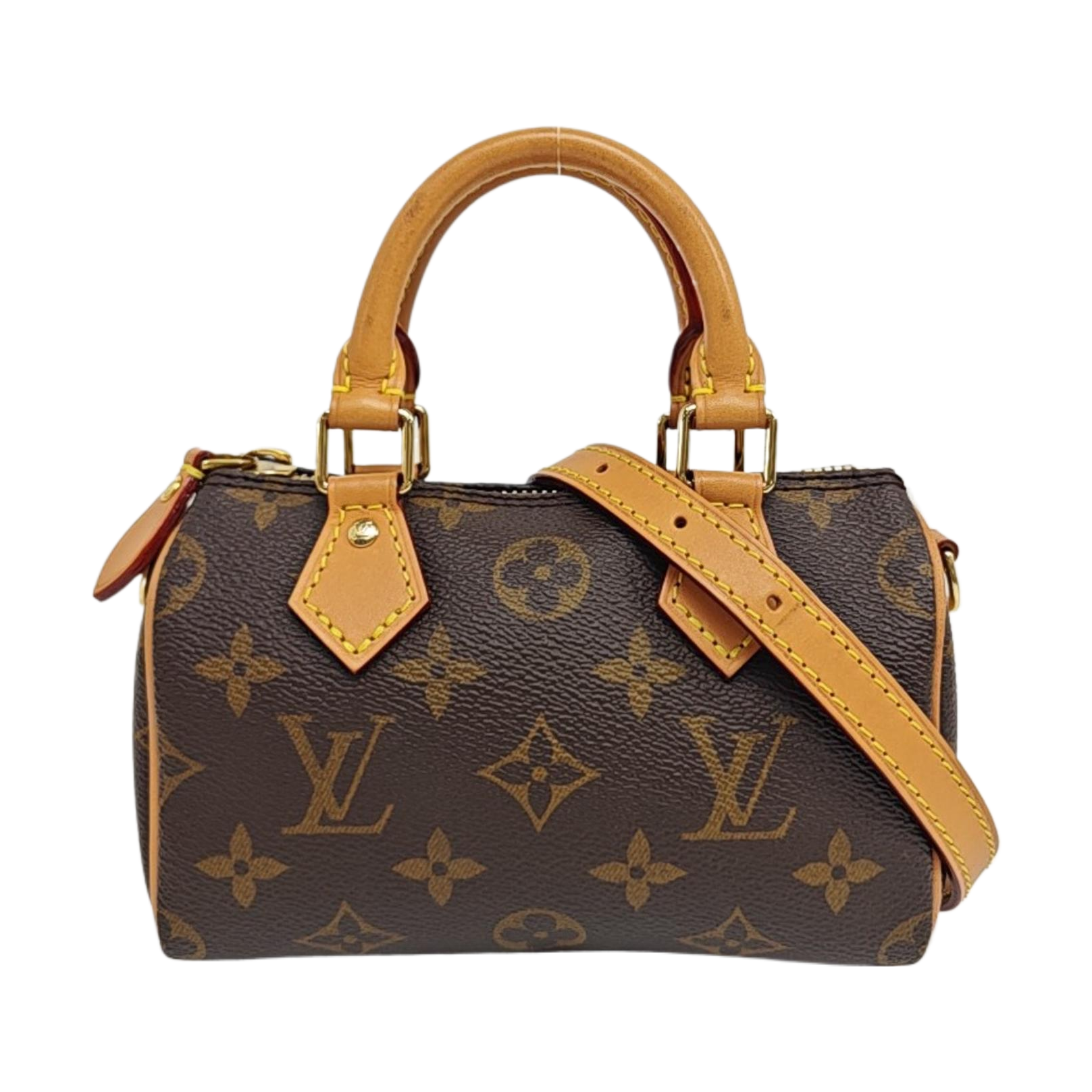 SPEEDY Nano Monogram Coated Canvas Brown