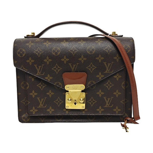 MONCEAU MM Monogram Coated Canvas Brown
