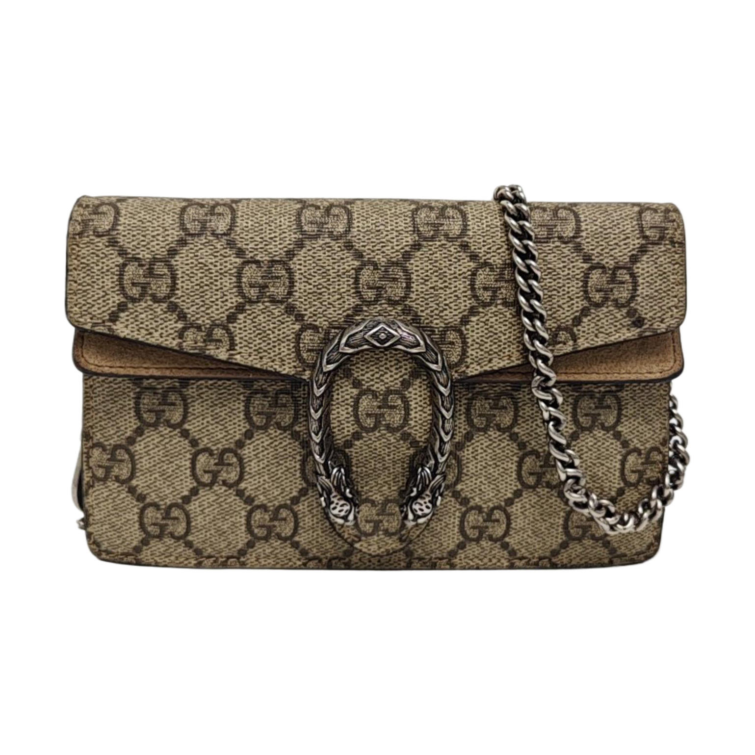Dionysus Super Mini Monogram Coated Canvas Beige