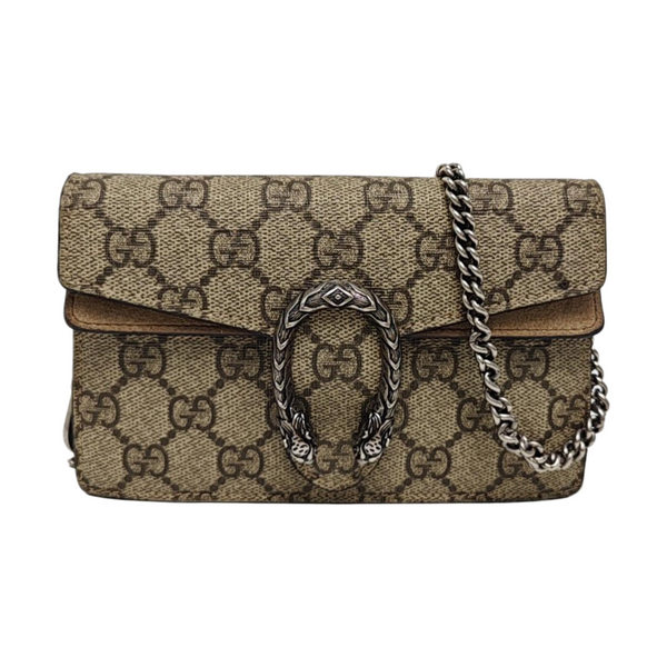 Dionysus Super Mini Monogram Coated Canvas Beige