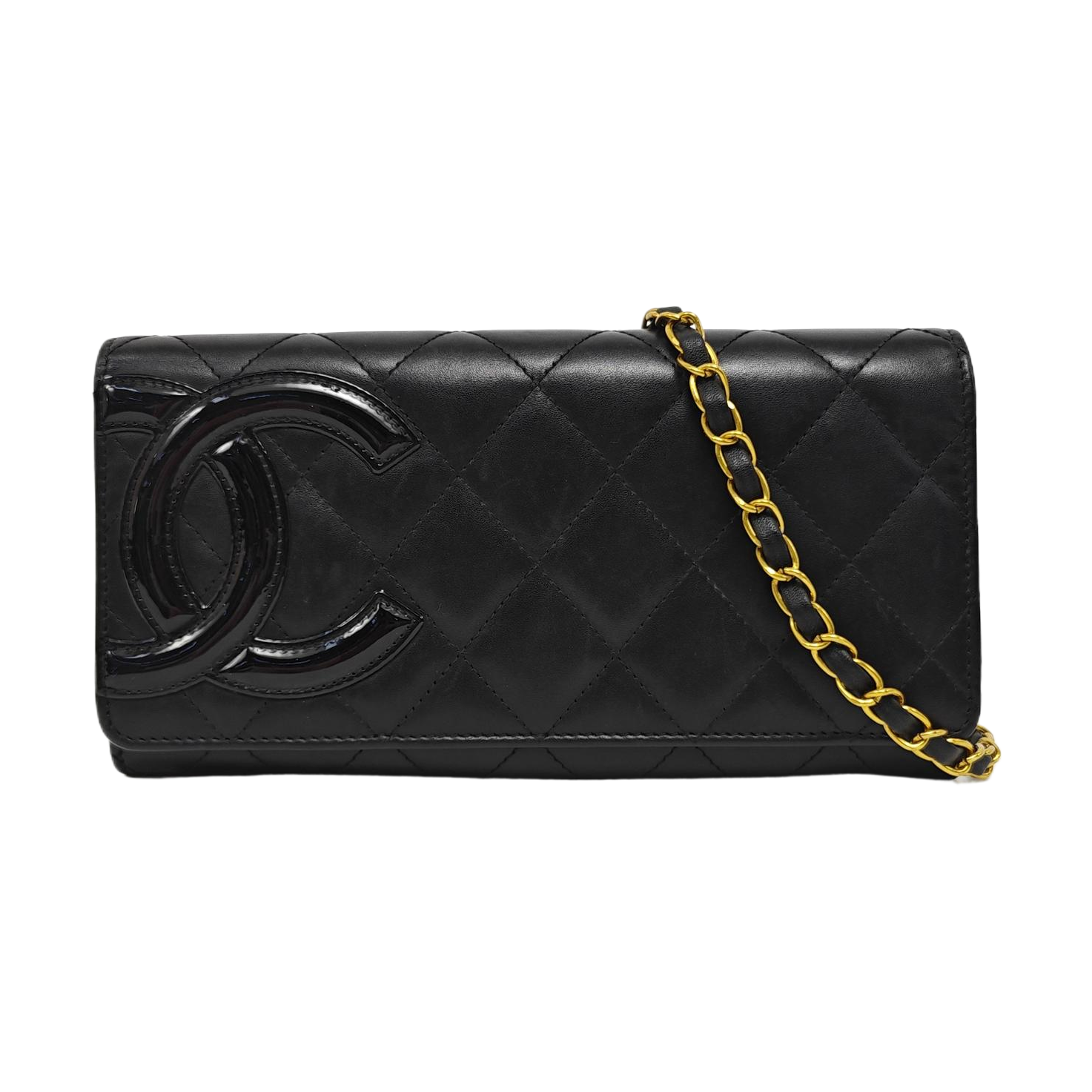 CAMBON Medium Quilted Calfskin Black Wallet