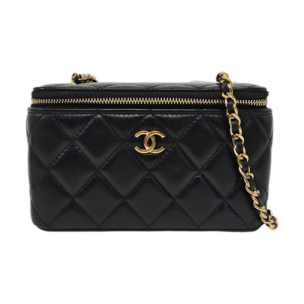 VANITY CASE Small Quilted Lambskin Black
