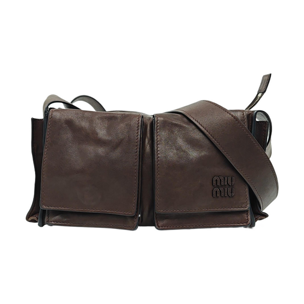 Lambskin Shoulder Bag Brown
