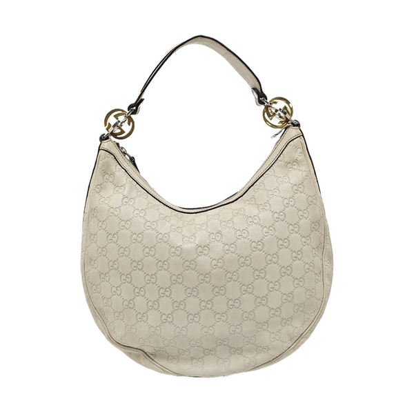 Monogram Leather Top Handle Bag Beige
