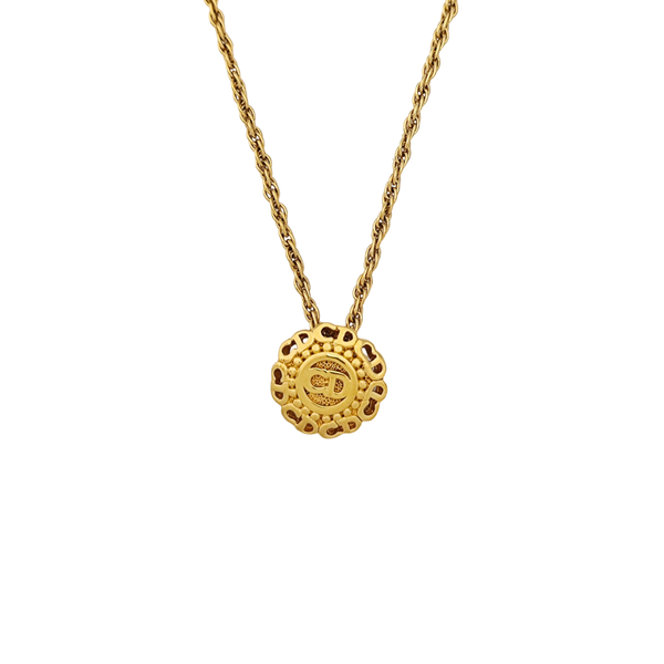 Twist Round Metal Gold Necklace