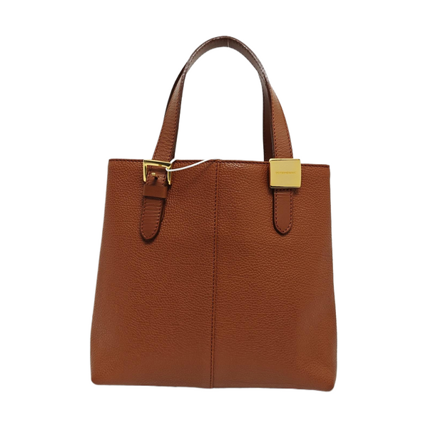 Calfskin Top Handle Bag Brown
