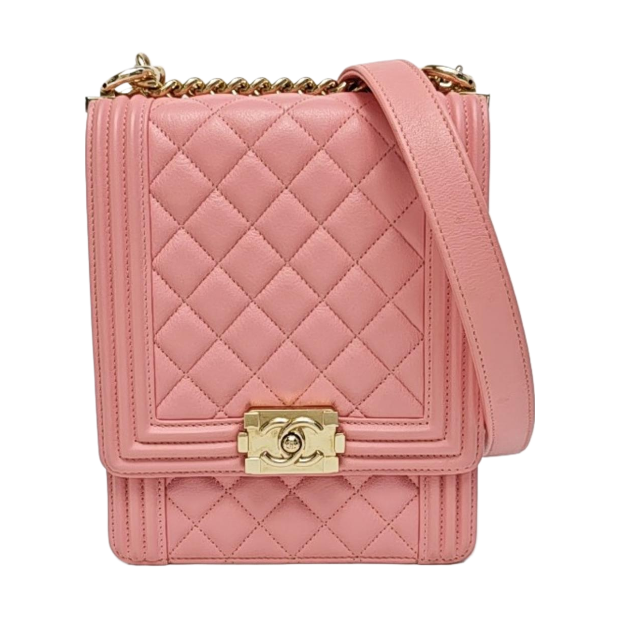 BOY CHANEL Mini Quilted Calfskin Pink