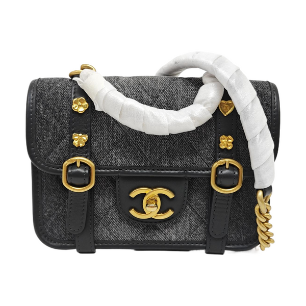 CLASSIC FLAP Mini Quilted Canvas Gray