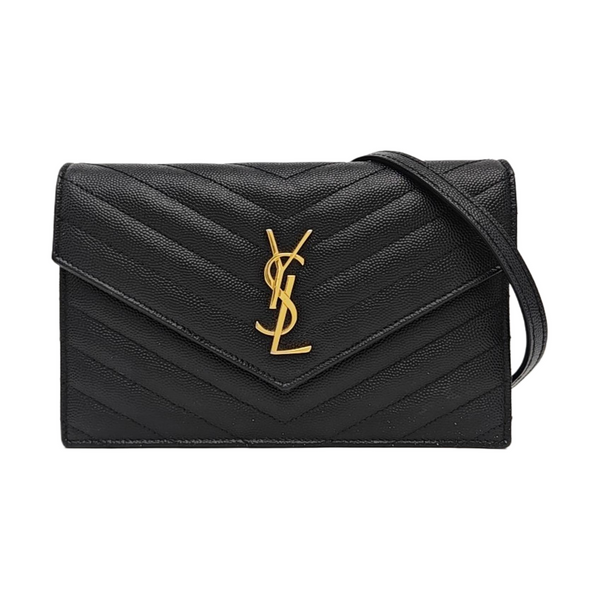 MONOGRAM Chevron Calfskin Black