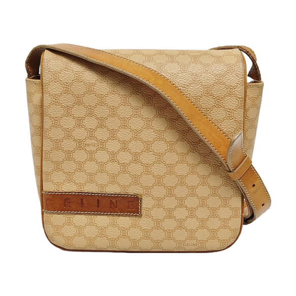 Coated Canvas Shoulder Bag Brown