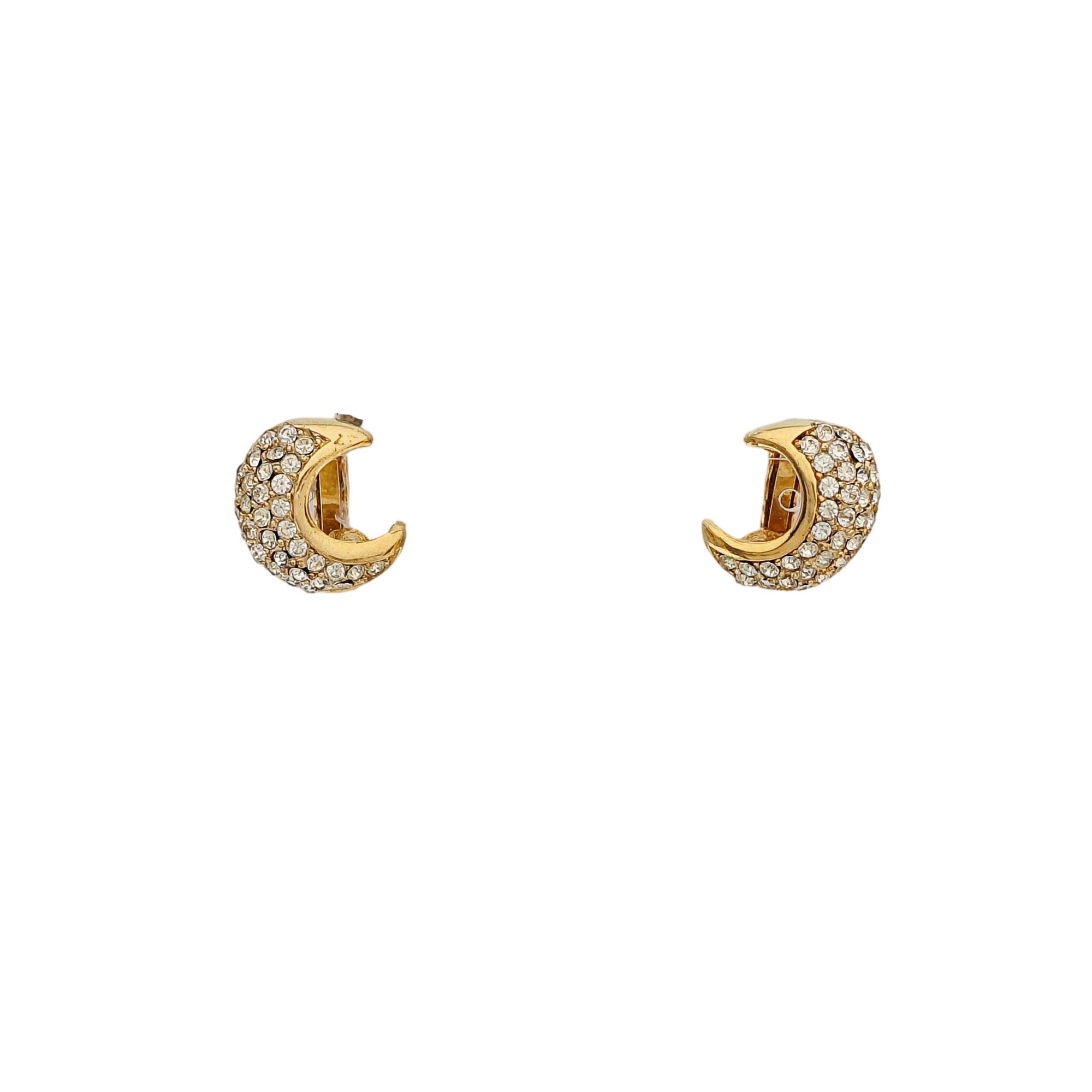 Twist Round Metal Gold Clip On Earrings