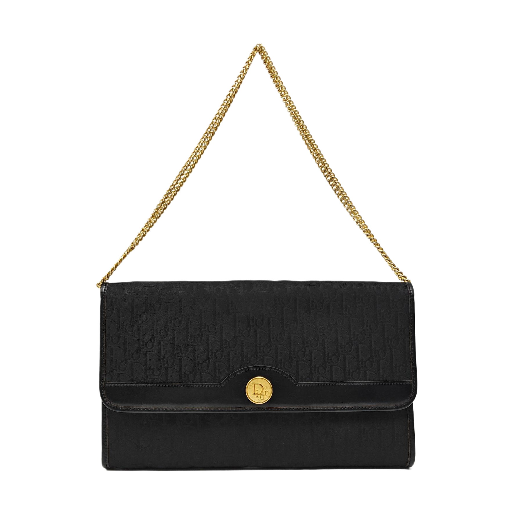 Oblique Canvas Shoulder Bag Black