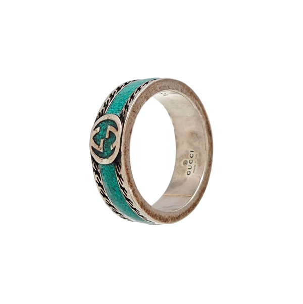 Interlocking G 925 Sterling Silver Ring EU 54