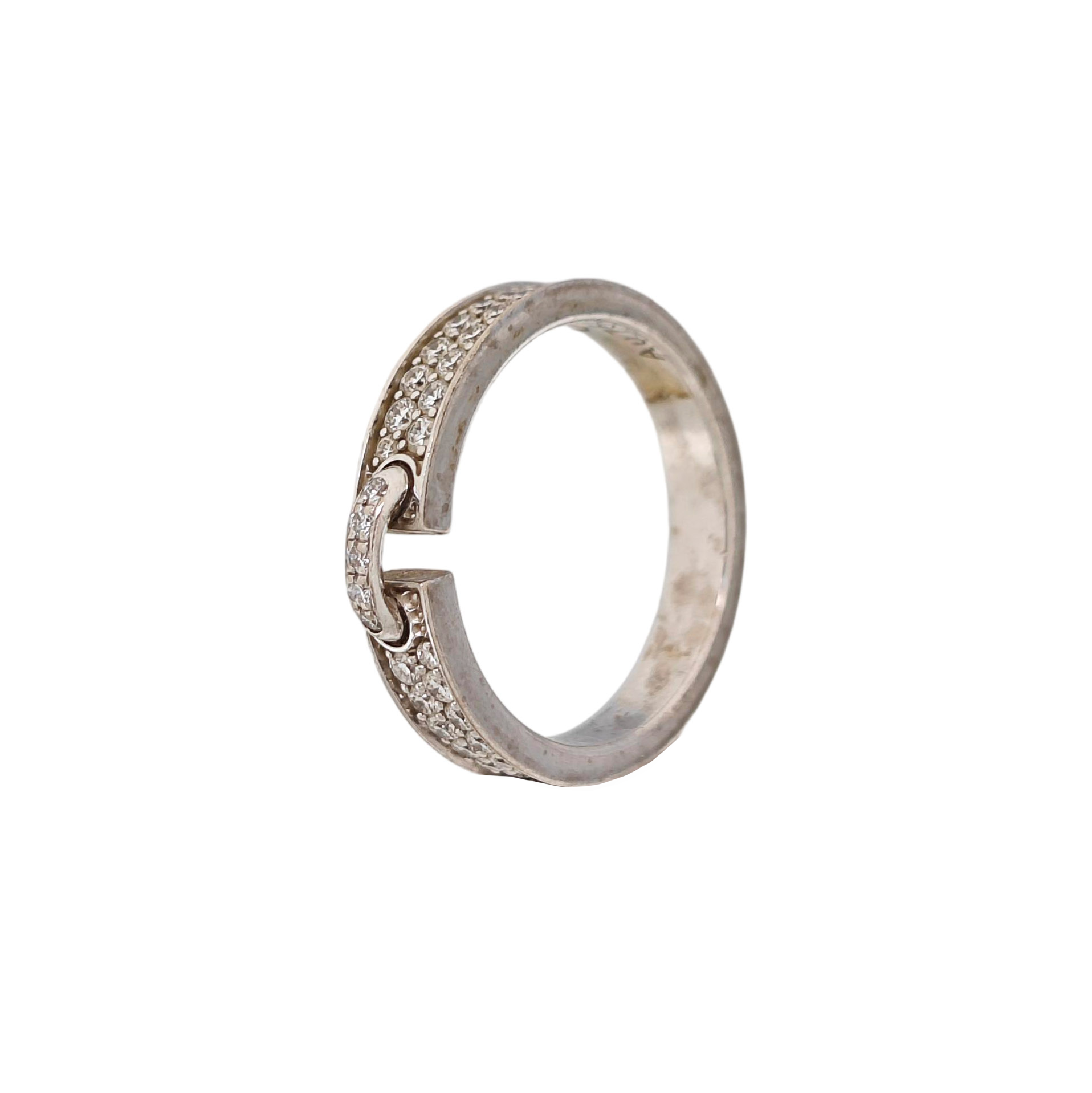 Liens Évidence 18k White Gold Silver Ring EU 49