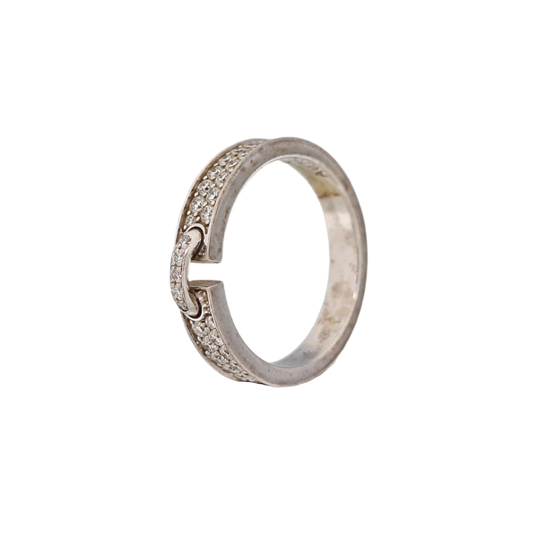 Liens Évidence 18k White Gold Silver Ring EU 49