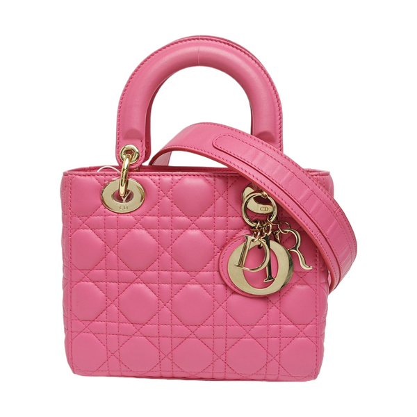 Lady Dior Small Cannage Lambskin Red