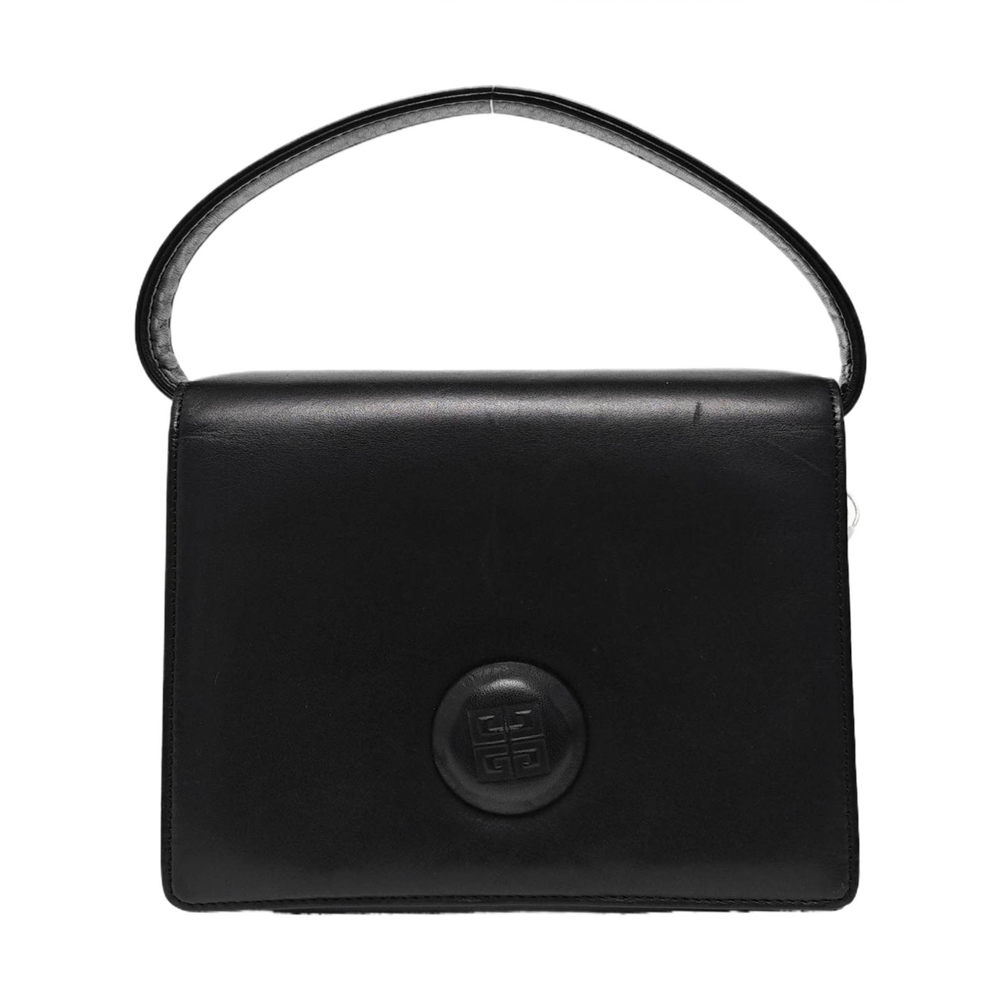 Calfskin Top Handle Bag Black