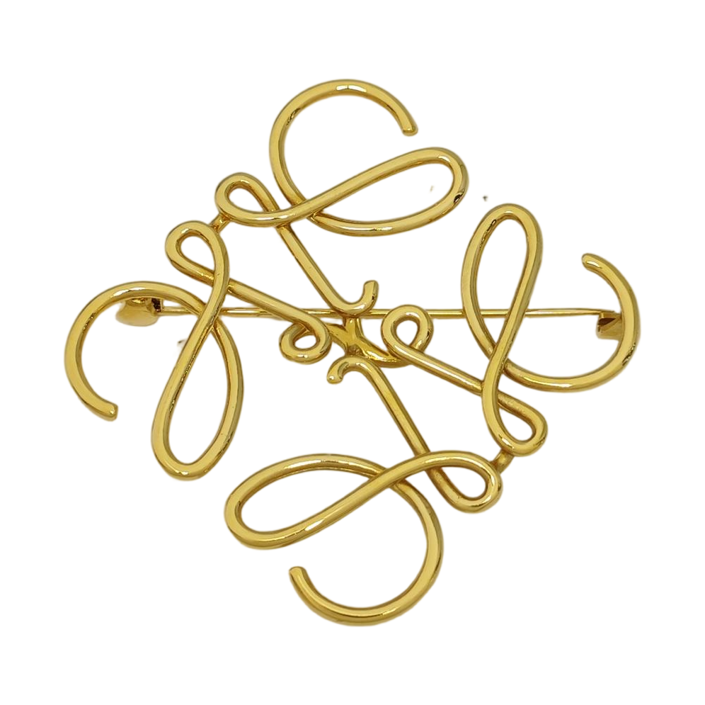Anagram Metal Gold Brooch