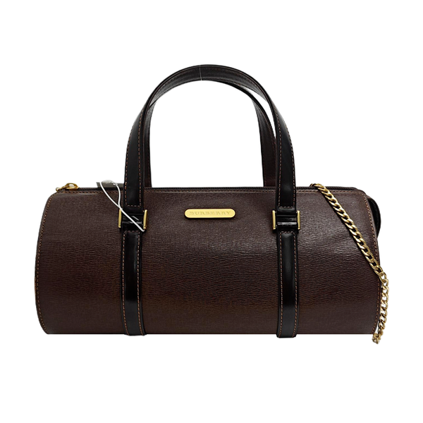 Calfskin Top Handle Bag Brown