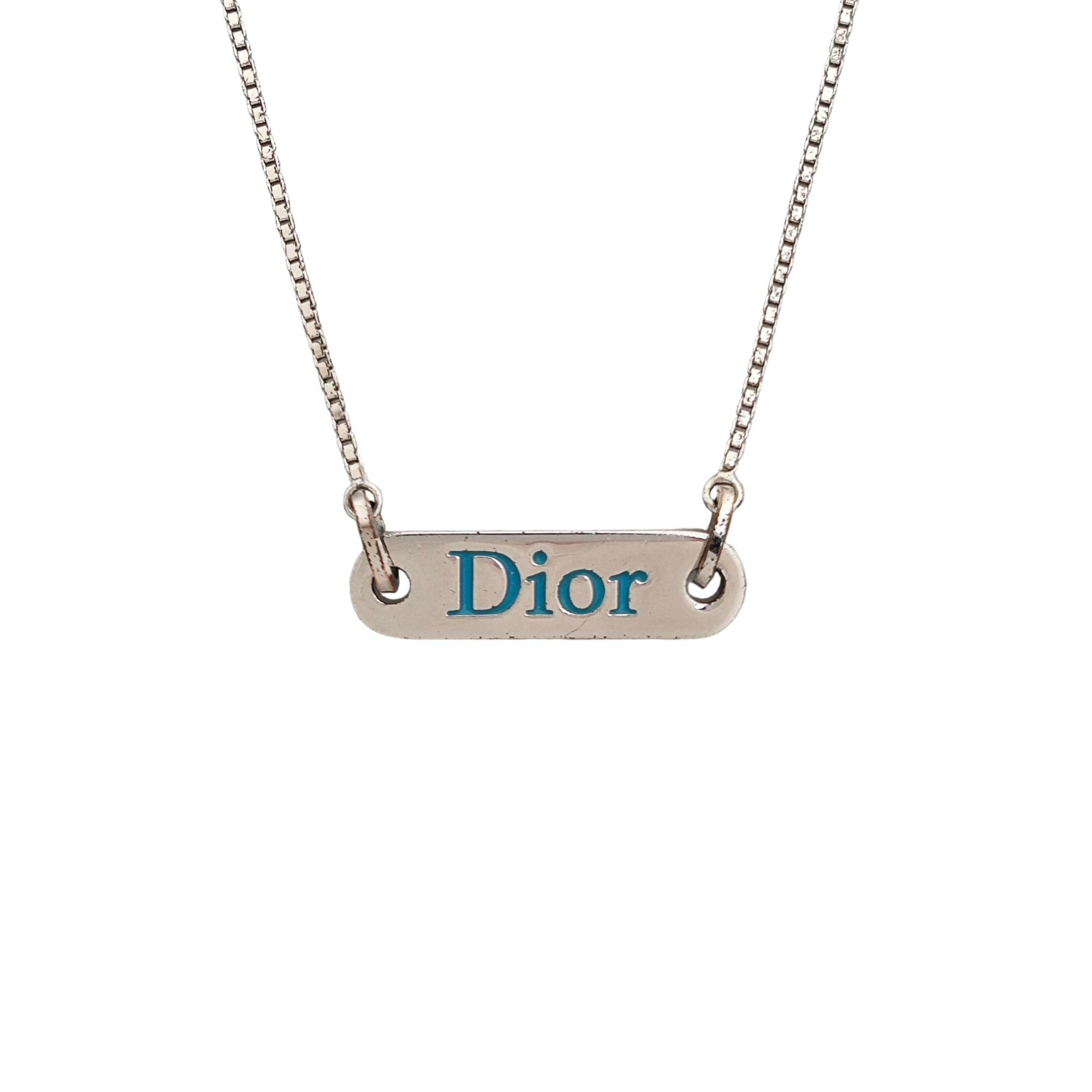 Dog Tag Metal Silver Necklace