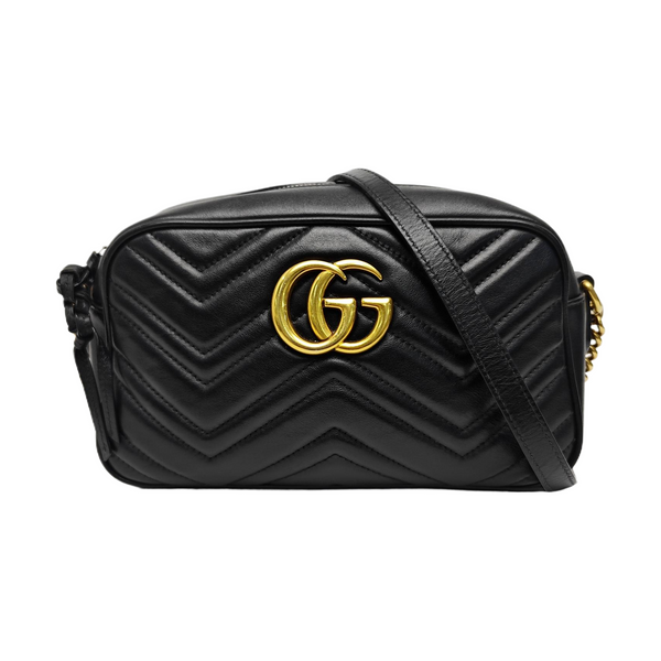 GG Marmont Small Quilted Calfskin Black