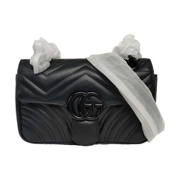 GG Marmont Small Quilted Calfskin Black