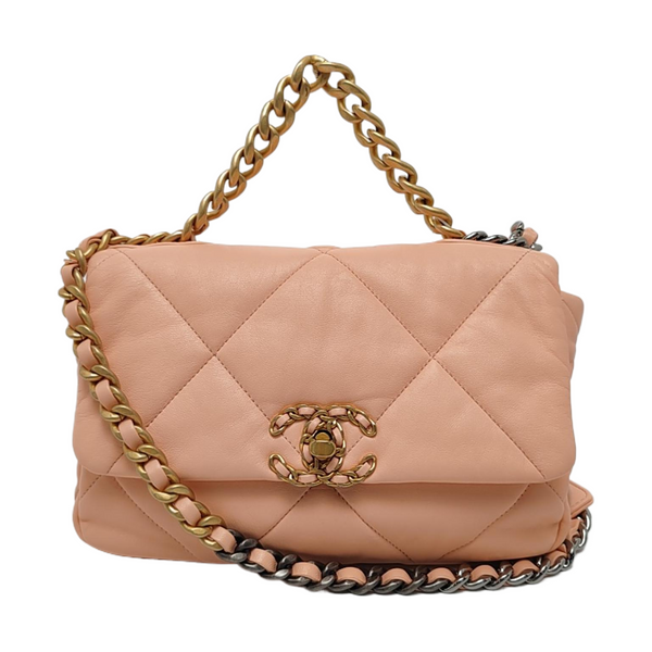 CHANEL 19 Small Quilted Lambskin Pink