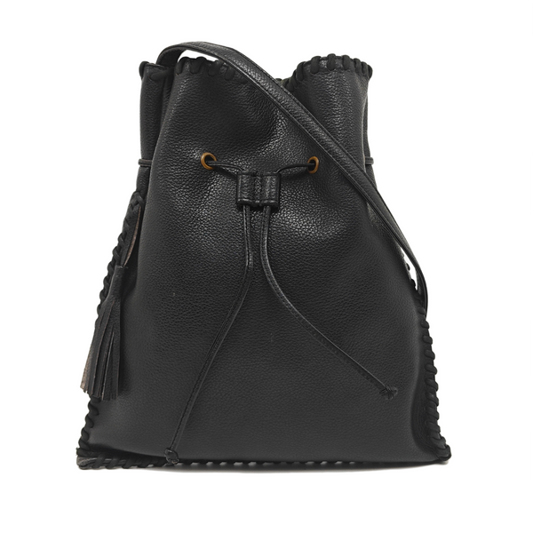 Leather Shoulder Bag Black