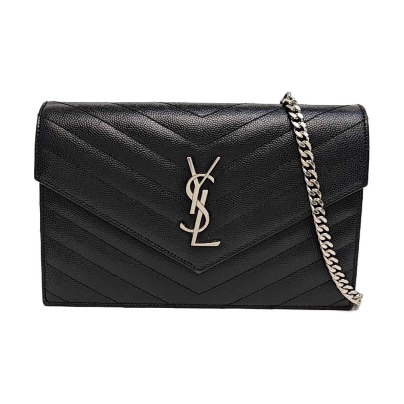 MONOGRAM Chevron Calfskin Black