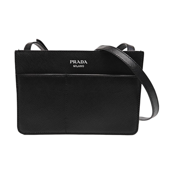 Saffiano Calfskin Shoulder Bag Black