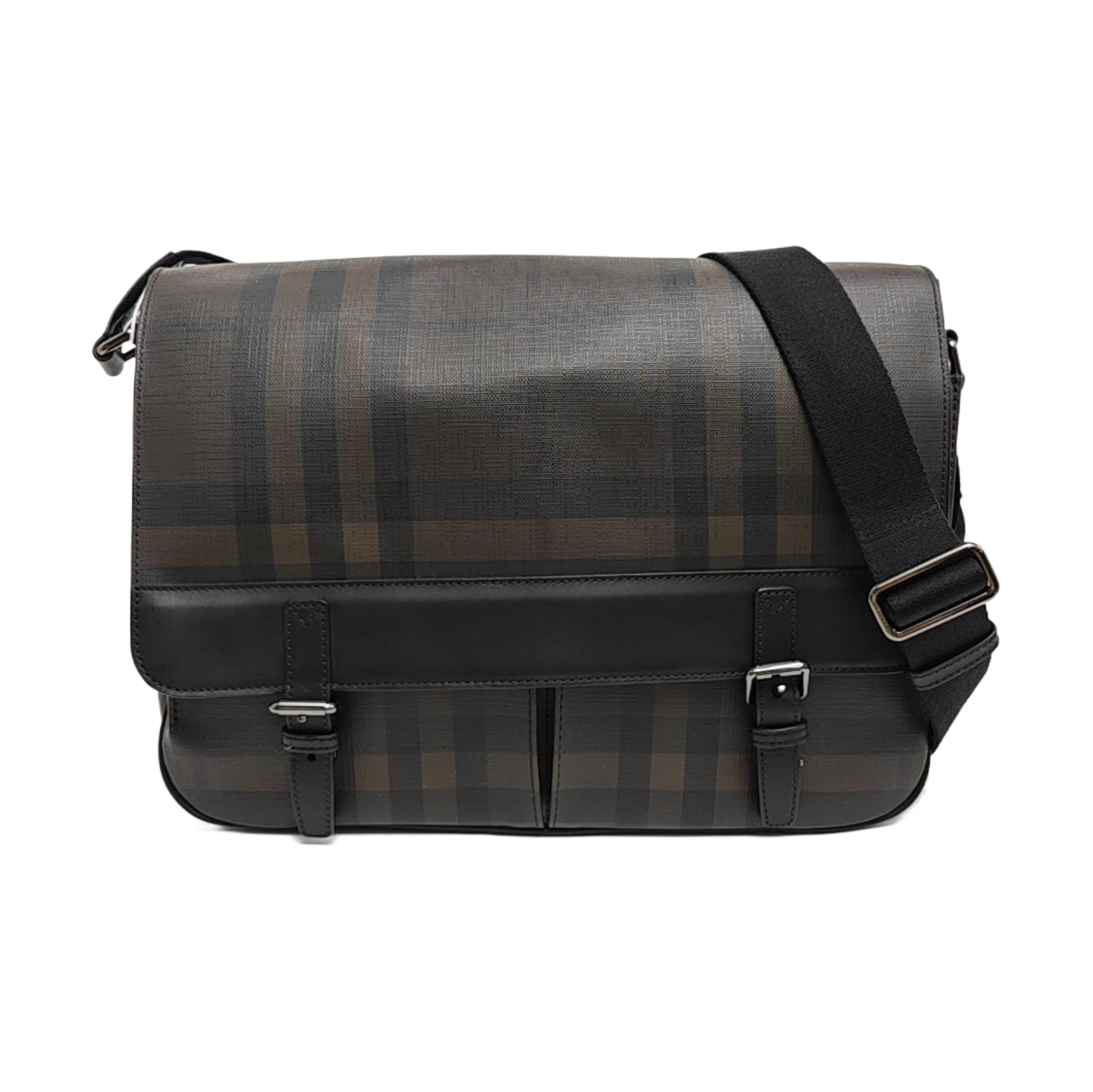 Coated Canvas Crossbody Bag Large Black