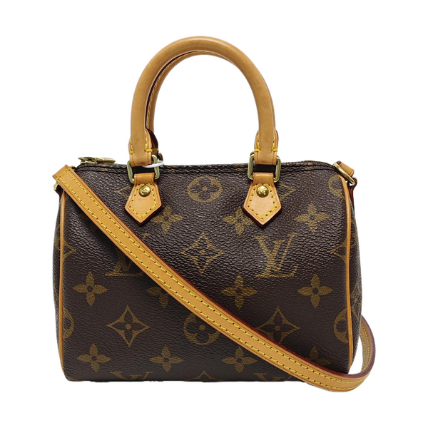 SPEEDY Nano Monogram Coated Canvas Brown