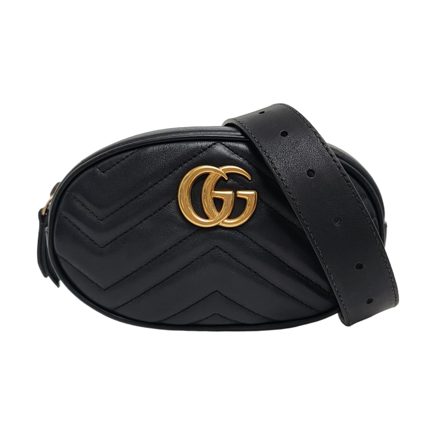 GG Marmont Piel de becerro matelassé negra