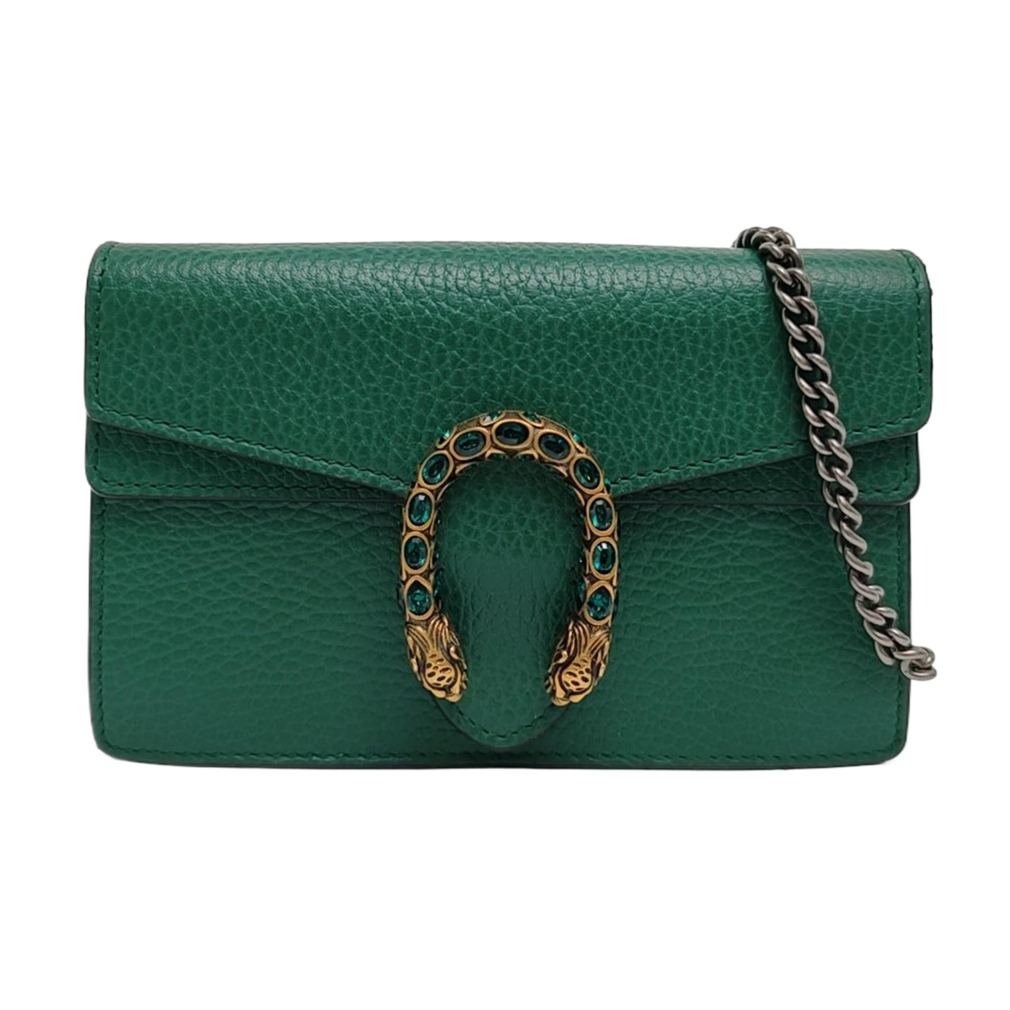 Authenticated pre-owned  Dionysus Super Mini Calfskin Green - Shoulder Bag at Looply