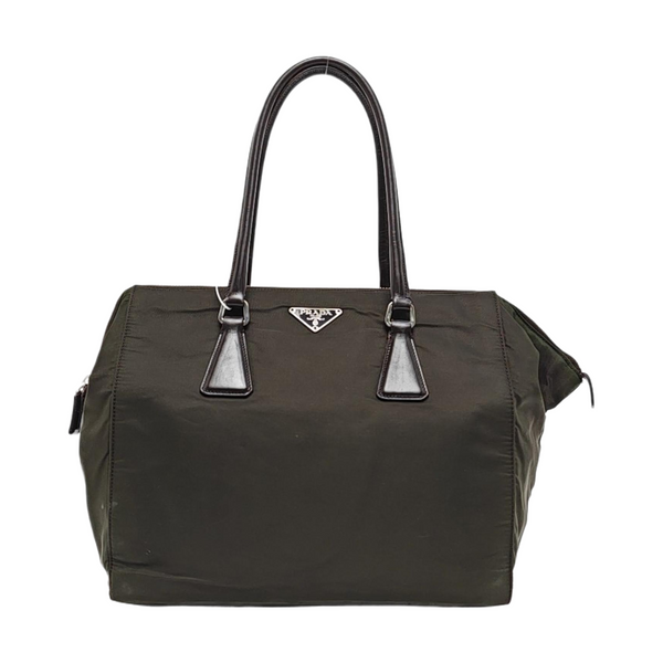 Nylon Top Handle Bag Green